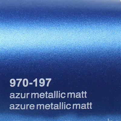 Produktbild von (25€/m²) Oracal 970RA Autofolie 197 Azurblau Metallic Matt Folie 152 cm Breite Laufmeterware gegossene Auto Folie selbstklebend