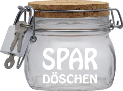 Produktbild von Spardose Geld Geschenk Ideen Spar Döschen Transparent Größe S 0.5 Liter