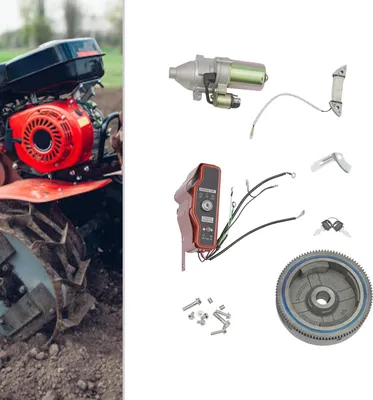 Zdjęcie produktu dla Zestaw silnika z rozruchem elektrycznym, kompatybilny z Honda GX340 i GX390, w tym rozrusznik, SZARY