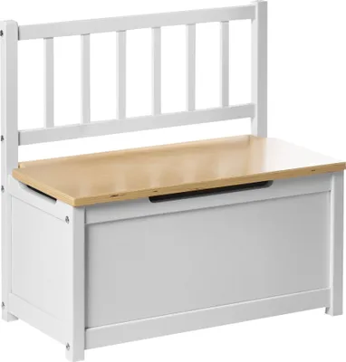 Produktbild von BELIANI Kinderbank mit Stauraum Hellbraun / Weiß Kiefernholz Sperrholz Aufbewahrung Sitzbank für Kinderzimmer