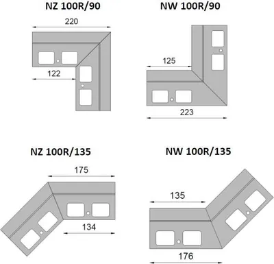 Produktbild von Renoplast Aluminium Traufprofil K100R Keramikboden, Innenecke 135°, Grau
