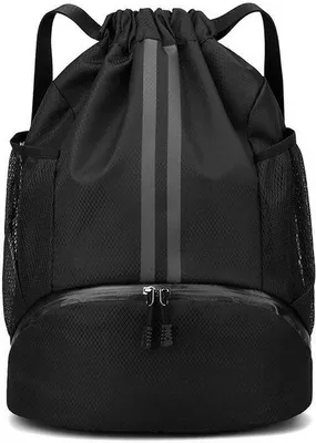 Produktbild von Sporttasche – Gymtasche – Rucksack – Für Sport und Reisen – Wasserdichtes Oxford-Gewebe – 32x16x47 cm – Schwarz
