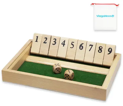 Obrázek produktu pro Hra "Shut The Box" ze dřeva pro 2 hráče, vzdělávací a zábavná