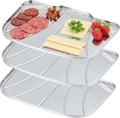 Produktbild von Famanu Servierplatte Set von 3 rechteckig - Servierplatten für Käse, Wurst und Snacks