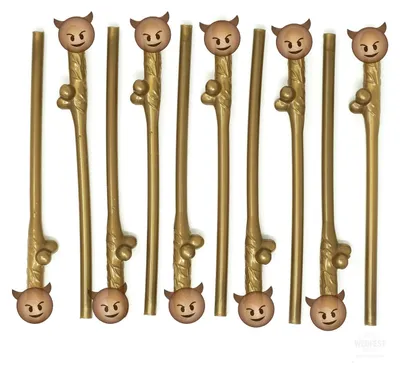 10 goldene freche Party-Strohhalme für Junggesellenabschied