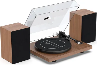 Image de Lecteur de vinyles Hi-Fi avec enceintes intégrées - Platine vinyle - Lecteur de disques vinyles - Lecteur de disques LP - Platine vinyle tout-en-un