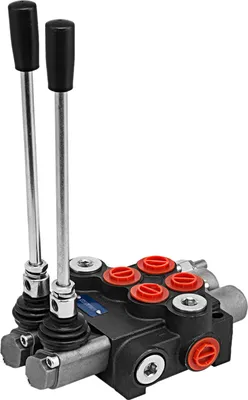 Immagine prodotto di VEVOR 2 Valvola idraulica a leva Valvola a leva manuale, 11GPM Valvola di controllo direzionale regolabile, 6,3 kg Valvola idraulica regolabile