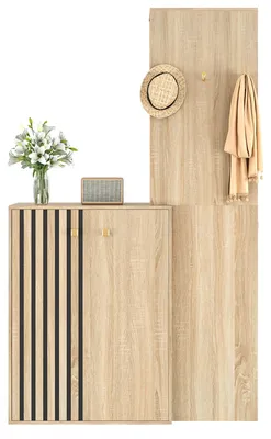 Productafbeelding van Garderobekast, Opbergruimte, Compacte garderobe, Schoenenkast, Kleerhangers, Kledingroede