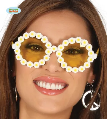 Immagine prodotto di occhiali a fiore cool flower power hippie