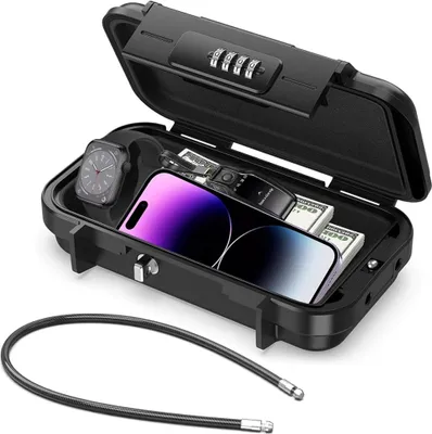 Produktbild von Tragbarer Tresor mit Zahlencode, Wasserdichte Sicherheitsbox für Strand, Reisen & Camping