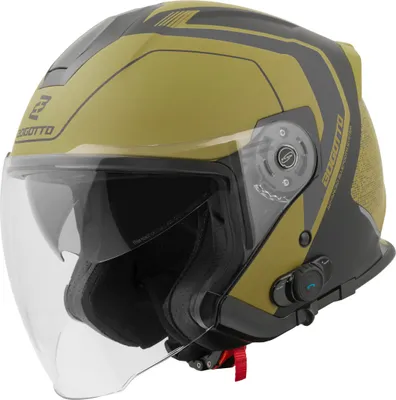 Produktbild von Bogotto H586 BT Illus Bluetooth Jethelm, schwarz matt/gold, 2XL