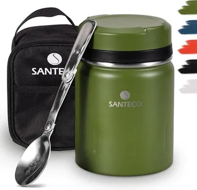 Produktbild von Famanu Thermocontainer 500 ml - Edelstahl, mit faltbarem Löffel