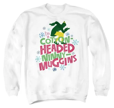 Produktbild von Elf - "Baumwolle Headed Ninny Muggins" Sweatshirt für Herren/Damen Uni TV38084 (M) (Weiß), KI-generiertes Bild