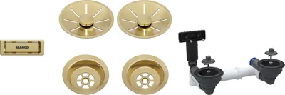 Produktbild von Blanco Ablaufgarnitur-Set, 2 x InFino ohne Ablauffernbedienung, satin gold, 207439
