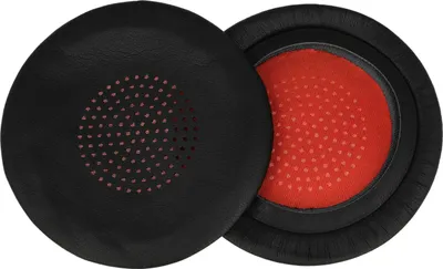 Produktbild von vhbw 2x Ohrpolster Ersatz für Plantronics 0017229150553, 205300-01 für Kopfhörer Headset, Kunstfaser Rot Schwarz