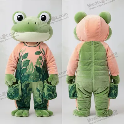 Obrázek produktu pro Maskot MASTICOT žáby v peachy zeleném sametovém provedení