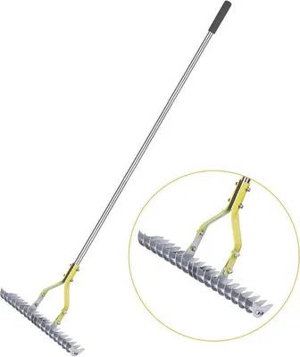 Productafbeelding van Famanu verticuteermachine - Efficiënte verwijdering van dood gras - 38 cm breed, 148 cm handvat