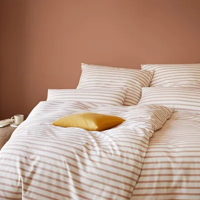 Produktbild von elegante Soft-Flanell-Bettwäsche-Garnitur Inverness Farbe Ziegel Größe 135x200+80x80