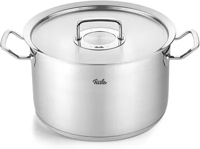 Imagen del producto de Colección Original-Profi / Olla de cocina de acero inoxidable (diámetro 28 cm, 10 litros). Incluye tapa de metal, escala interior. Fabricado en Alemania. Compatible con inducción