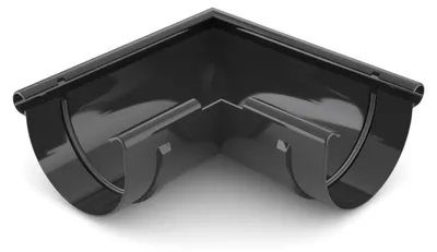 Immagine prodotto di BRYZA Grondaia angolare esterna in plastica Ø 75 mm, nero RAL 9005