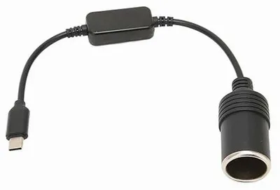 Zdjęcie produktu dla Adapter USB-C do gniazda zapalniczki samochodowej 12V, zasilacz do kamery samochodowej