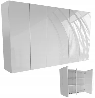 Zdjęcie produktu dla szafka łazienkowa do łazienki 140cm 140x80 wisząca biały połysk