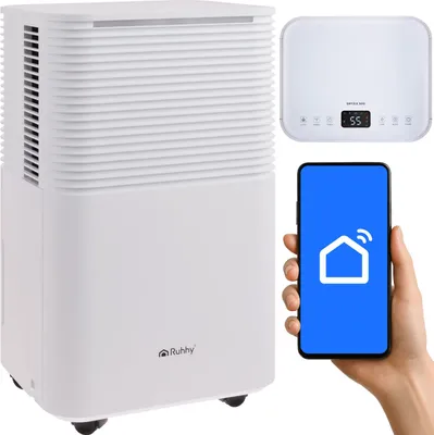 Produktbild von RUHHY DRYZIX Luftentfeuchter 12 L/24 h mit WLAN & Hygrostat, 0–24 h Timer, 38 dB Leise, 2 L Tank & Dauerablauf, Auto-Defrost ca. 30 m² 26498