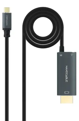Zdjęcie produktu dla Nanocable 10.15.5182, 1,8 m, USB Type-C, HDMI + USB Type-C, Męska, Męska/Żeńska, Prosty