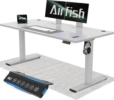 Produktbild von Höhenverstellbarer Schreibtisch 160x70cm mit USB-Buchse, Schreibtisch Höhenverstellbar Elektrisch mit Memory Funktion, 73-118cm, Grau