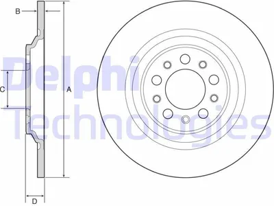 Produktbild von 2x DELPHI Bremsscheibe BG4961C für JEEP CHEROKEE (KL) 33mm 320mm