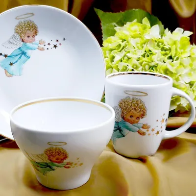 Produktbild von MALCER KROPLA Kinder Frühstücksservice Porzellan 3-teilig Dekor 113