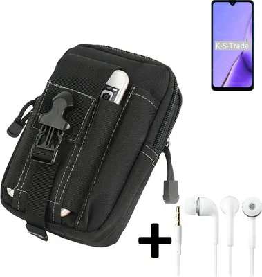 Produktbild von K-S-Trade Gürteltache + Kopfhörer kompatibel mit Cubot Note 7 Gürtel Tasche Holster Schutz Hülle Handy Hülle  schwarz inkl. Extrafächer