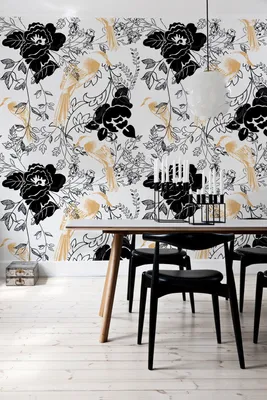 Produktbild von Coloray Fototapete 250x104 cm An Einer Wand Latex Latextapete - Birds Blume.