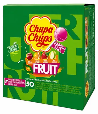Obrázek produktu pro Chupa Chups Ovocné lízátka ve stojanu po 50 kusech 600 g
