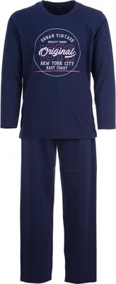 Produktbild von Pyjama Set Langarm - Vintage , Farbe:navy, Größe:XL