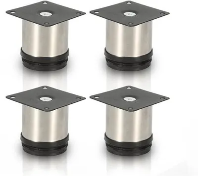 Image de 4 pieds de banc réglables en acier inoxydable (hauteur : 50 mm)