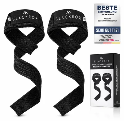 Produktbild von BLACKROX Lifting Straps Zughilfe Bodybuilding, Hebebänder Frauen und Männer, gepolstert, Kreuzheben, Krafttraining, Gewichtheben, Weiß, 1 Paar
