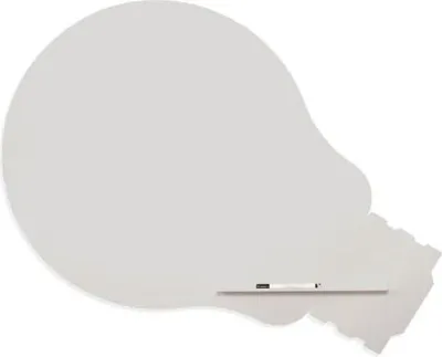 Produktbild von Symbol-Tafel Skinshape Glühbirne lackiert 75x115cm RAL 7035 lichtgrau.