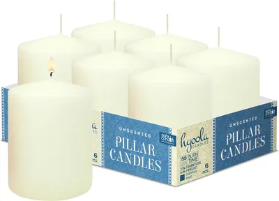 Image de Grandes bougies décoratives en forme de brique, lot de 6, sans parfum, 7,5 x 10 cm