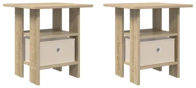 Zdjęcie produktu dla Stolik nocny z szufladą 2 pcs Dąb Sonoma 41 x 40 x 45 cm