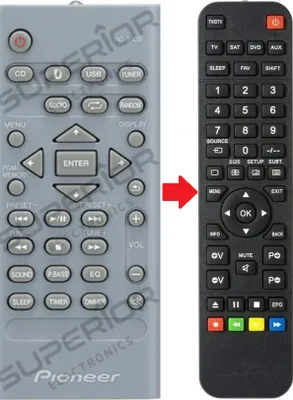 Produktbild von Ersatz Fernbedienung für Pioneer X-HM16 | X-HM26 | X-HM36D | X-SMC02