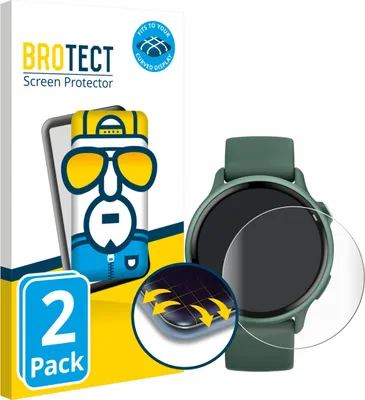 Produktbild von 2x BROTECT Fullscreen Schutzfolie für Garmin vivoactive 6 Displayschutz Folie Fullcover Klar Transparent