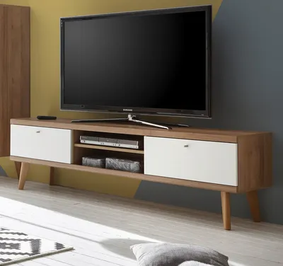 Produktbild von Sideboard "Helge" in weiß und Eiche Riviera Kommode skandinavisch 160 x 83 cm