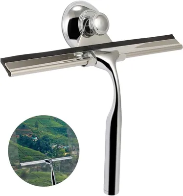 Produktbild von Duschabzieher, Edelstahl Duschwischer mit Wandaufhänger Ohne Bohren - Glas Abzieher Dusche - Fensterabzieher