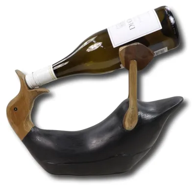 Produktbild von Deko Ente Flaschenhalter Teak Bambus Schwarz
