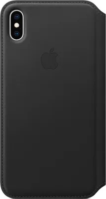 Produktbild von Apple iPhone Xs Max Hülle - Echtleder - Klapphülle - Schwarz