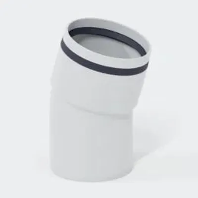 Productafbeelding van POLOPLAST bochten, POLO-KAL 3S, 75mm/15°, steekmuff, mineraalversterkt, PP-MD, wit, 1 stuk.