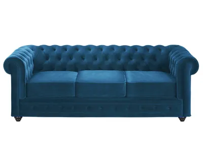 Produktbild von Sofa 3-Sitzer - Samt - Grünblau - CHESTERFIELD