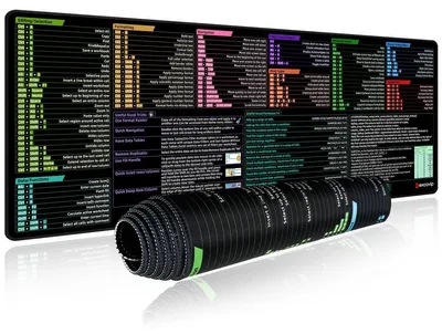 Immagine prodotto di Tappetino per mouse XXL - Scorciatoie Excel - 800 x 300 mm - Bordi cuciti