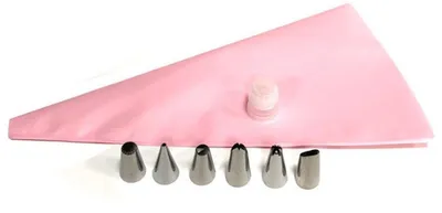 Produktbild von Go Go Gadget – Spritzbeutel – wiederverwendbar – inklusive 6 Aufsätzen – Küchenzubehör – Zuckerguss – Schlagsahne – Garnierspritze – 1 Set – Rosa